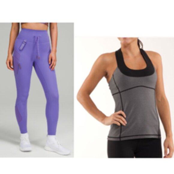 lululemon athletica Pants - Lot of 2x [Lululemon] Cargo Hiking Leggings & Scoop Neck Tank Top Women's Sz 4